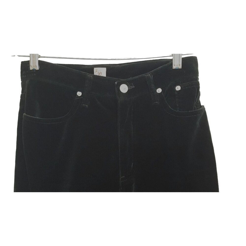 Roam Vintage Womens Velour Jeans 8‎ Slim Fit Tapered Leg Pockets Black USA